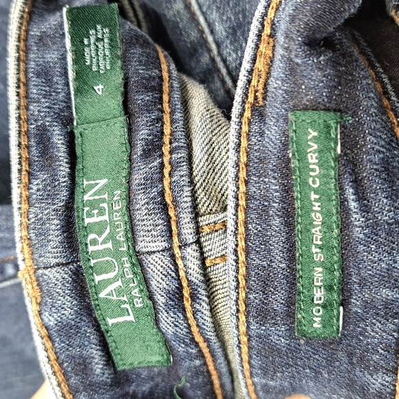 Lauren Ralph Lauren Modern Straight Curvy Blue Jeans Size 4 - Picture 16 of 17